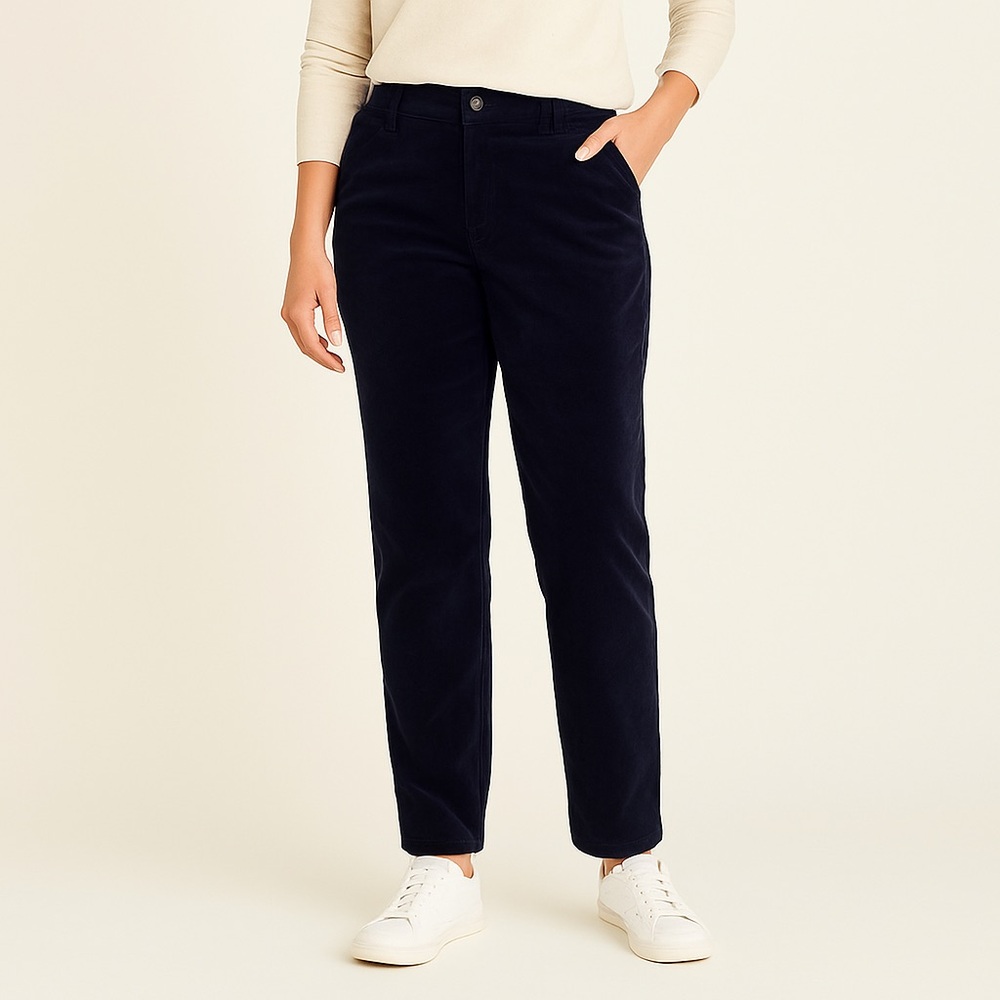 J.Jill Velvet Navy Blue Straight-Leg Pants Women’s Size 18 NWT Straight Leg